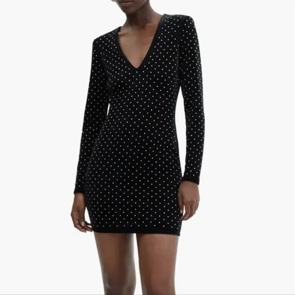 Mango Rhinestone/Strass Velvet Dress - Picture 1 of 3